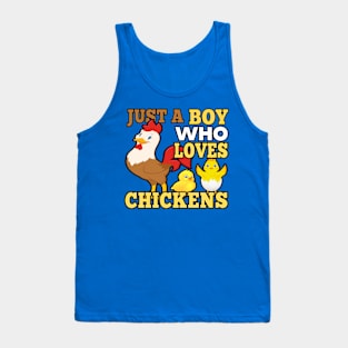 JUST A BOY WHO LOVES CHICKENS T-SHIRT, STICKERS AND MORE Tank Top